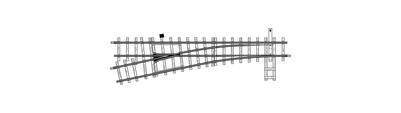12° Weiche links, 162,3 mm, R 515 mm 12° Weiche links, 162,3 mm, R 515 mm