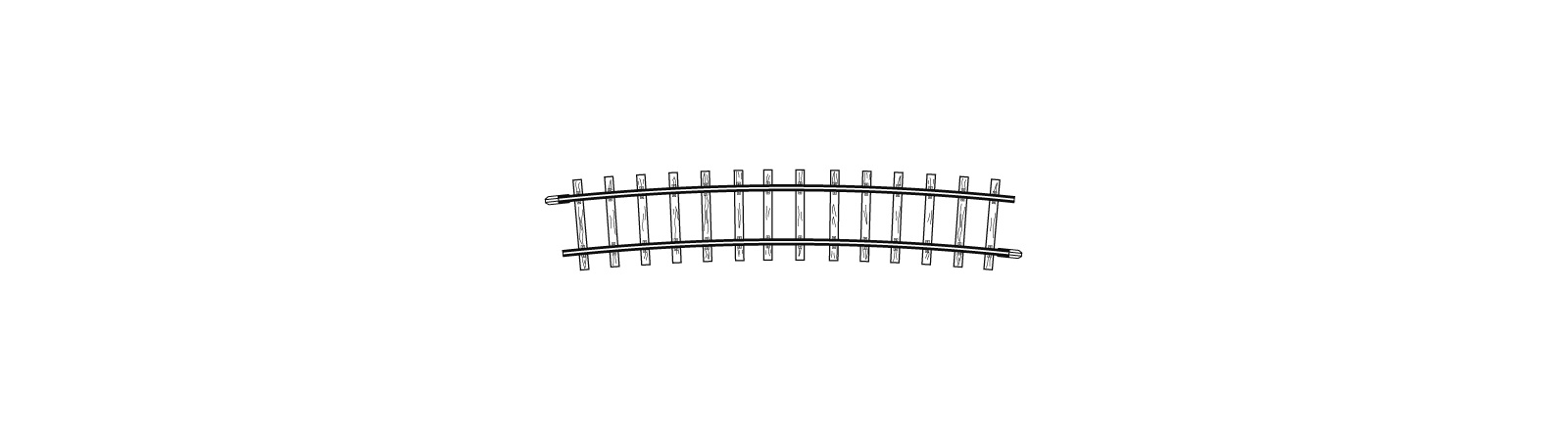 Gebogenes Gleis, R 515 mm, 12° Gebogenes Gleis, R 515 mm, 12°