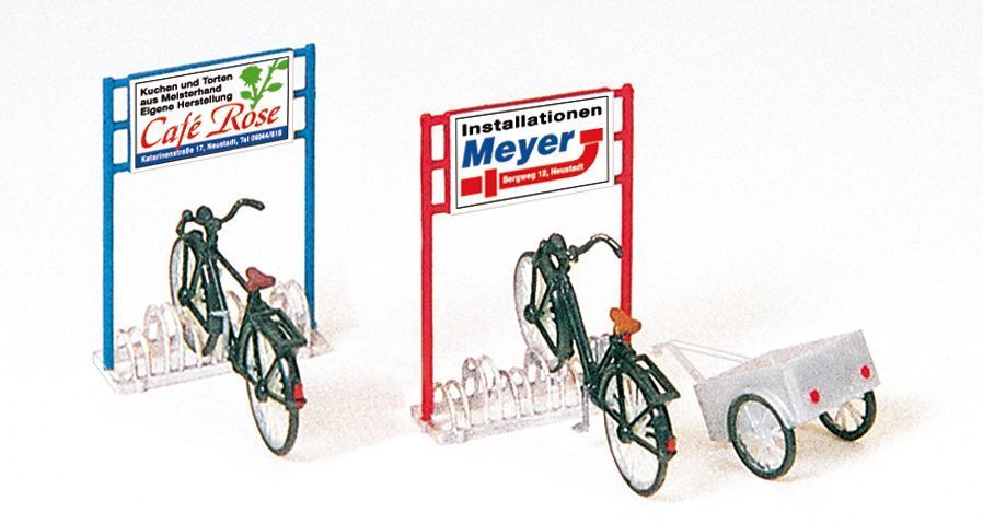 Fahrradständer, Fahrräder, Anhänger H0 Fahrradständer, Fahrräder, Anhänger H0
